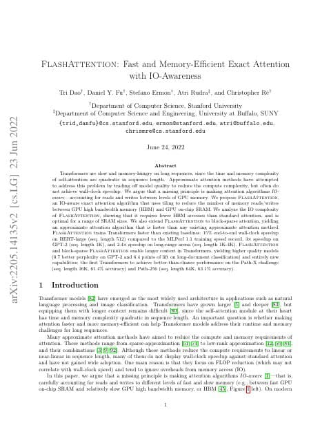 Cover of FlashAttention